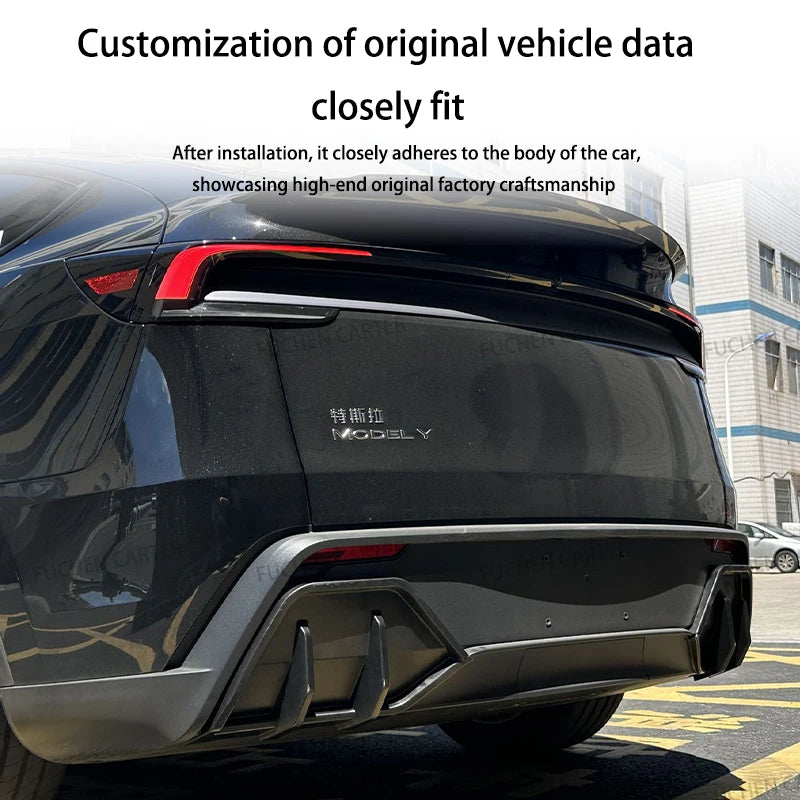 Diffuseur Arriere Tesla Model Y Juniper 2025 - installé sur véhicule - Becquet Voiture
