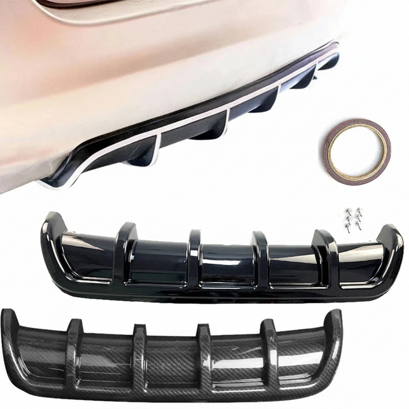 Universal Rear Shark Fin 6-Wing Diffuser - front view - Becquet Voiture