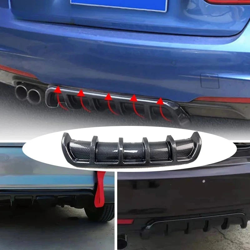 Universal Rear Shark Fin 6-Wing Diffuser - side view - Becquet Voiture