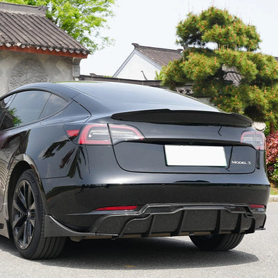 Diffuseur Becquet Pare-Chocs Arrière Tesla Model 3 2017-2023 - vue arrière - Becquet Voiture