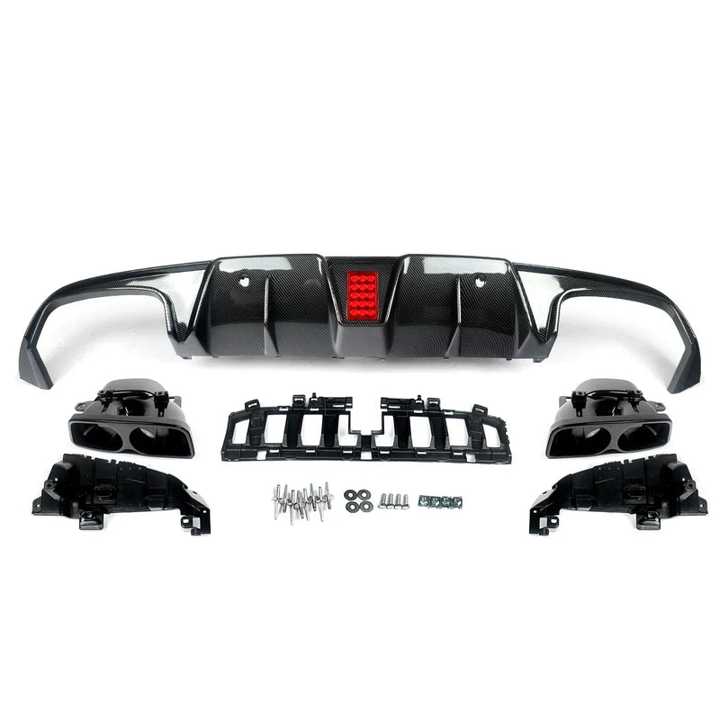 Diffuseur Carbone et Embouts Noirs Mercedes C205 Coupé - packshot studio - Becquet Voiture