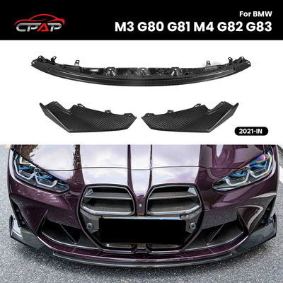 Diffuseur de Pare-Chocs Carbone BMW M3 G80 M4 G82 - vue de face - Becquet Voiture