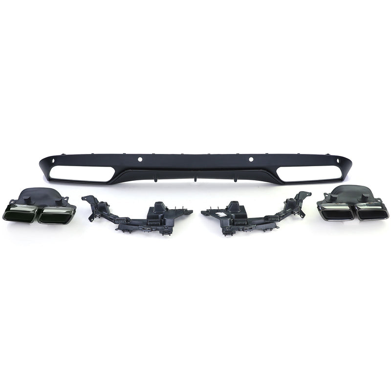 Diffuseur Et Sorties Échappement Look 63 AMG Mercedes Classe C - en situation - Becquet Voiture