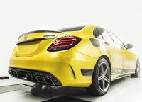Diffuseur Et Sorties Échappement Look 63 AMG Mercedes Classe C - vue arrière 2 - Becquet Voiture