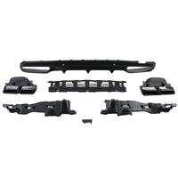 Diffuseur Et Sorties Échappement Look 63 AMG Mercedes Classe C - vue de face - Becquet Voiture
