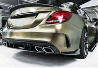 Diffuseur Et Sorties Échappement Look 63 AMG Mercedes Classe C - vue de profil 2 - Becquet Voiture