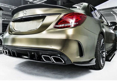 Diffuseur Et Sorties Échappement Look 63 AMG Mercedes Classe C - vue de profil 2 - Becquet Voiture