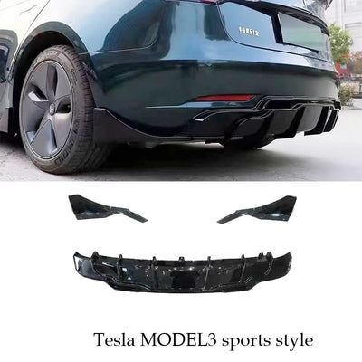 Diffuseur Lèvre Pare-Chocs Arrière Tesla Model 3 2017-2023 - détail du montage - Becquet Voiture
