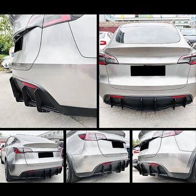 Diffuseur Lèvre Pare-Chocs Arrière Tesla Model Y 2019-2024 - vue de trois-quarts - Becquet Voiture