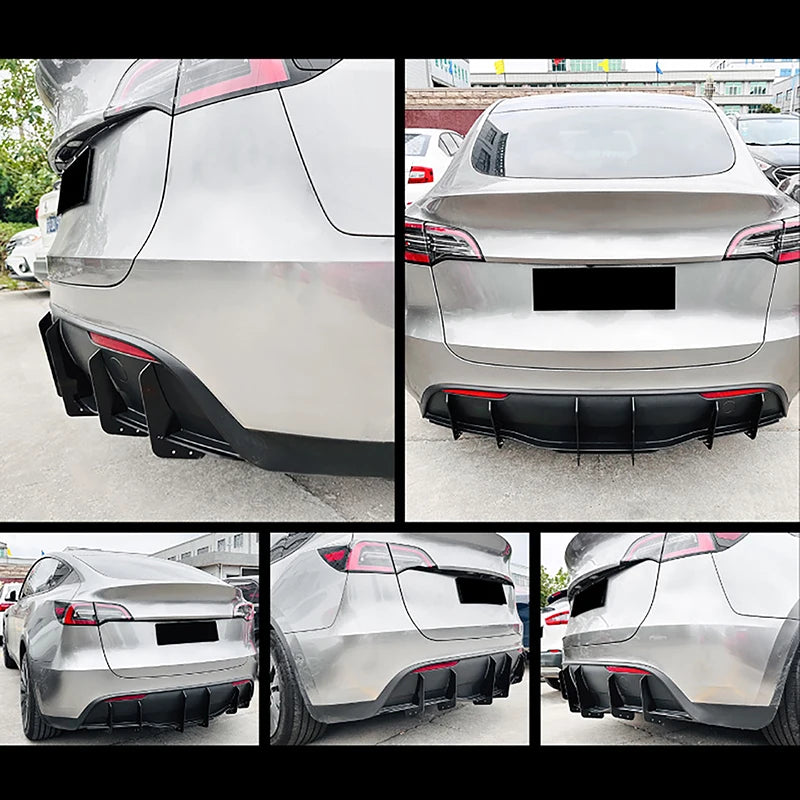 Rear Bumper Lip Diffuser Tesla Model Y 2019-2024 - three-quarter view - Becquet Voiture