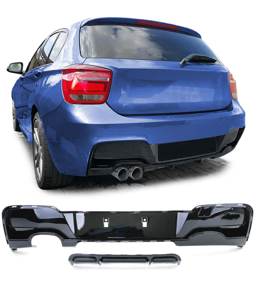 Diffuseur Pare-Choc Arrière M Performance BMW Série 1 F20 2011-2018 - vue de face - Becquet Voiture