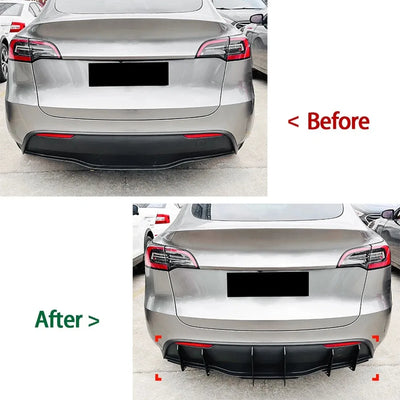Diffuseur Pare-Chocs Arrière Tesla Model Y 2019-2023 - vue de profil - Becquet Voiture