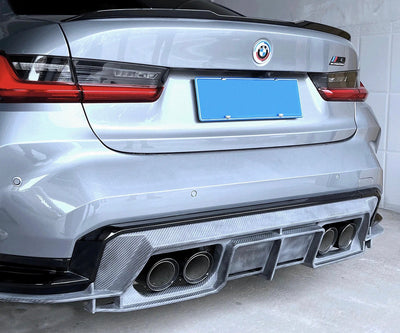 Diffuseur Style PSM Fibre Carbone BMW G80 G82 - vue de trois-quarts - Becquet Voiture