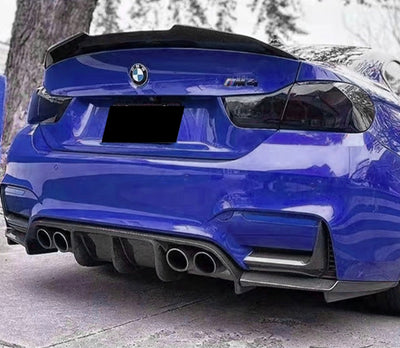 Diffuseur Style V Fibre Carbone BMW F80 F82 F83 - installé sur véhicule - Becquet Voiture