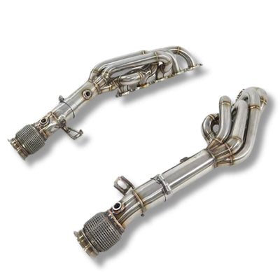 Downpipe Collecteur Inox Audi R8 V10 2015-2023 - vue de face - Becquet Voiture