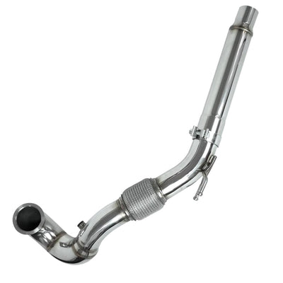 Downpipe VW Golf 7 GTI Audi S3 EA888 Inox - vue de trois-quarts - Becquet Voiture