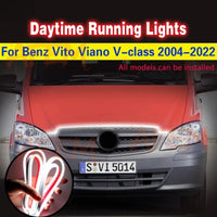 DRL LED Mercedes Vito Viano Classe V 2004-2022 Éclairage Jour - vue de face - Becquet Voiture