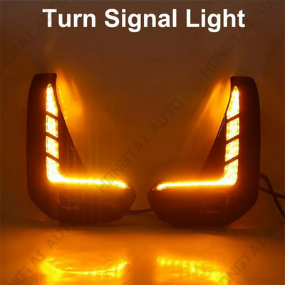 DRL LED Toyota Hilux Revo Clignotants Blancs Jaunes - installé sur véhicule - Becquet Voiture