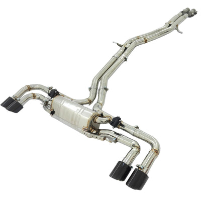 Echappement Catback Audi SQ7 SQ8 V8 4.0T Inox Noir - vue de face - Becquet Voiture