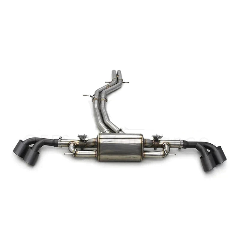 Echappement Catback Lamborghini Urus Inox Embouts Noirs - vue de trois-quarts - Becquet Voiture