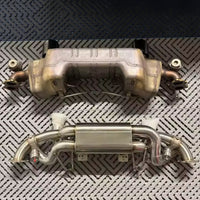 Echappement Catback Porsche Cayman GT4 RS Inox - vue de profil - Becquet Voiture