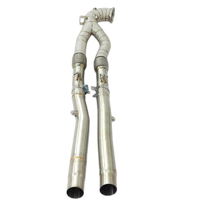 Echappement Downpipe Audi RS3 Inox Decata - vue arrière - Becquet Voiture