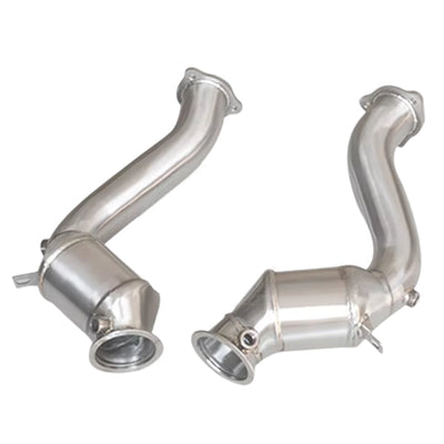 Echappement Downpipe Porsche Cayenne 3.6T Inox - vue de face - Becquet Voiture
