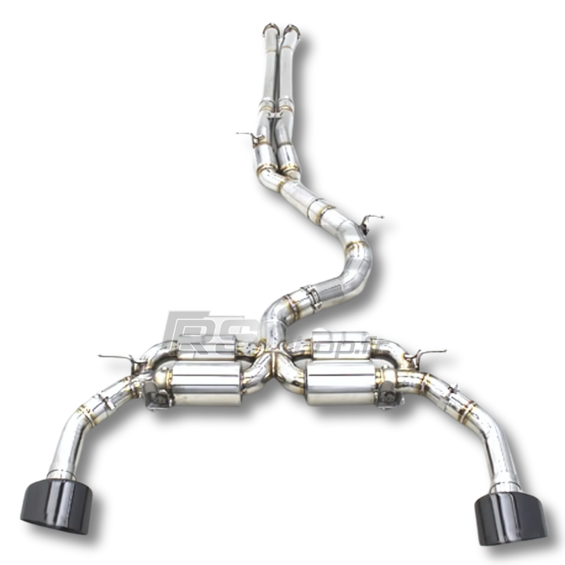 Echappement Inox Valves Embouts Audi RS3 TTRS - vue de face - Becquet Voiture
