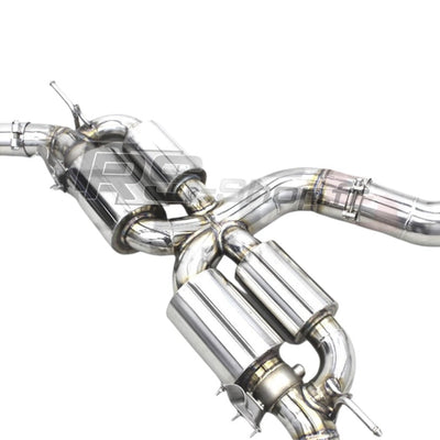 Echappement Inox Valves Embouts Audi RS3 TTRS - vue de profil - Becquet Voiture