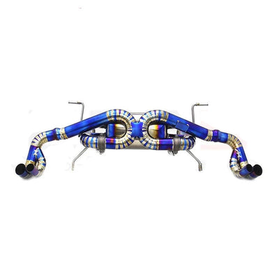 Echappement Titane Bleu Audi R8 V10 2015-2023 - installé sur véhicule - Becquet Voiture