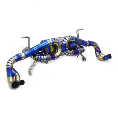 Echappement Titane Bleu Audi R8 V10 2015-2023 - vue arrière - Becquet Voiture