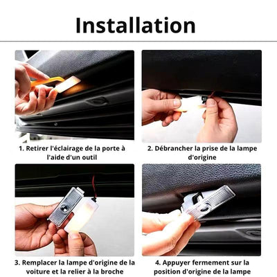 Éclairage bas de porte voiture Audi - vue arrière - Becquet Voiture