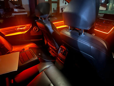 Éclairage d'Ambiance LED BMW F30 F31 (4 Portes) - vue de trois-quarts - Becquet Voiture