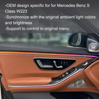 Éclairage d'Ambiance LED Mercedes Classe S W223 - packshot studio - Becquet Voiture