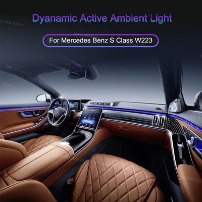 Éclairage d'Ambiance LED Mercedes Classe S W223 - vue de profil - Becquet Voiture