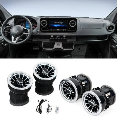 Éclairage d'Ambiance LED Mercedes Sprinter Garniture Aérateur - vue de face - Becquet Voiture