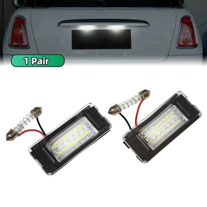 Éclairage de Plaque LED Mini Cooper R50-R59 Sans Erreur - détail du montage - Becquet Voiture