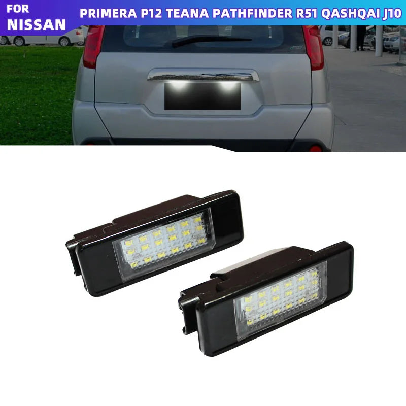 Éclairage de Plaque LED Nissan Qashqai X-Trail Juke - vue de face - Becquet Voiture