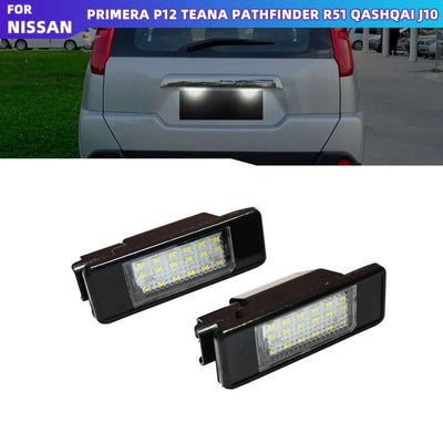 Éclairage de Plaque LED Nissan Qashqai X-Trail Juke - vue de face - Becquet Voiture