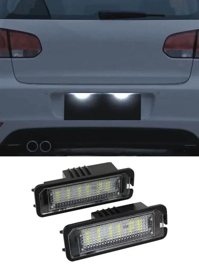 Éclairage de Plaque LED VW Golf Passat Seat Skoda - installé sur véhicule - Becquet Voiture