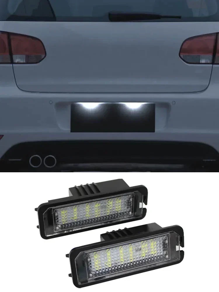 Éclairage de Plaque LED VW Golf Passat Seat Skoda - installé sur véhicule - Becquet Voiture