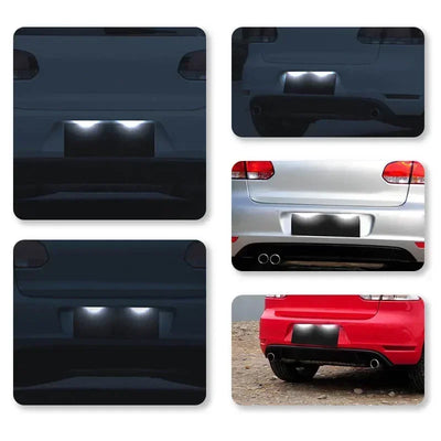 Éclairage de Plaque LED VW Golf Passat Seat Skoda - vue de trois-quarts - Becquet Voiture