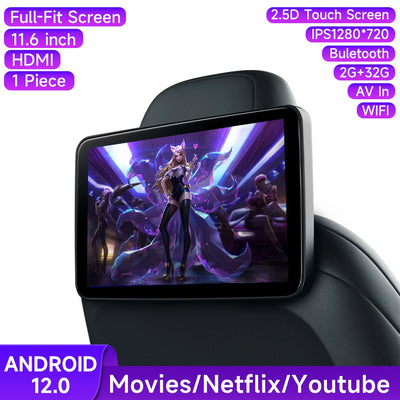 Écran Appui-Tête Android IPS CarPlay WiFi Bluetooth - détail du montage 3 - Becquet Voiture