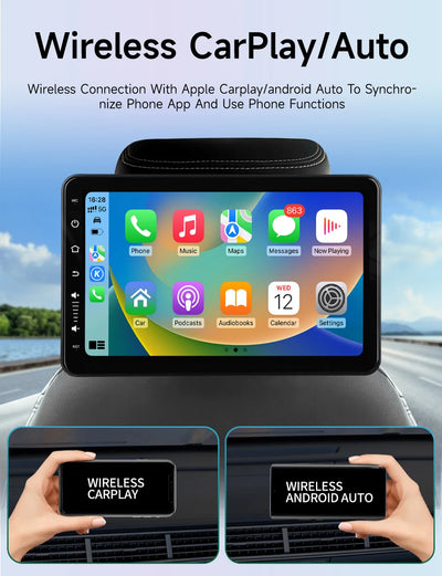 Écran Appui-Tête Android IPS CarPlay WiFi Bluetooth - en situation - Becquet Voiture