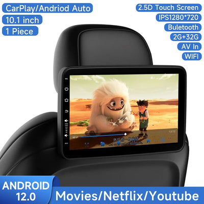 Écran Appui-Tête Android IPS CarPlay WiFi Bluetooth - installé sur véhicule 3 - Becquet Voiture