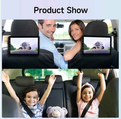 Écran Appui-Tête Android IPS CarPlay WiFi Bluetooth - vue de dessus - Becquet Voiture
