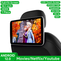Écran Appui-Tête Android IPS CarPlay WiFi Bluetooth - vue de face 4 - Becquet Voiture