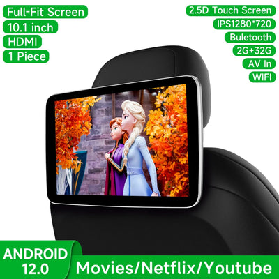 Écran Appui-Tête Android IPS CarPlay WiFi Bluetooth - vue de face 4 - Becquet Voiture