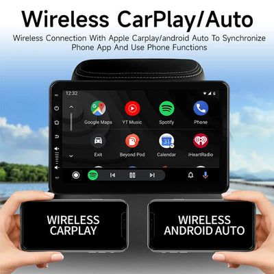 Écran Appui-Tête Android IPS CarPlay WiFi Bluetooth - vue de profil - Becquet Voiture