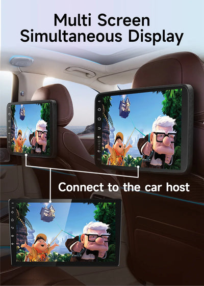 Écran Appui-Tête Android IPS CarPlay WiFi Bluetooth - vue de trois-quarts 2 - Becquet Voiture